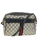GUCCI GG Canvas Sherry Line Shoulder Bag PVC Leather Gray Red Navy Auth 40345 - Gucci