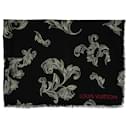 Louis Vuitton Black and White Floral Pattern Scarf