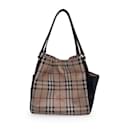 Beige Haymarket Check Canterbury Shoulder Tote Bag - Burberry