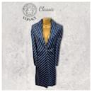 Versus Classic Blue Pinstripe Spring Coat IT 42 US 8 Reino Unido 10 BNWT PVP £2229 - Autre Marque