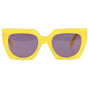 Ganni Double Layered Sunglasses In Minion Yellow Acetate