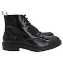Joseph Lace Up Ankle Boots in Black Calfskin Leather