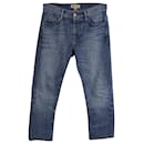 Jeans de corte reto Burberry em jeans de algodão marinho