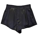 Saint Laurent High Waist Shorts in Black Silk