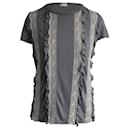 Red Valentino Lace Trimmed T-shirt in Grey Cotton