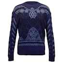 Stella McCartney Floral Motif Sweater in Blue Cotton Knit - Stella Mc Cartney