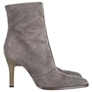 Tod's High Heeled Ankle Boots in Moss Green Suede