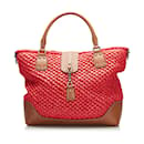 Gucci Red New Jackie Wicker Tote Bag