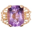 Yellow gold amethyst cocktail ring 18 carats - Autre Marque