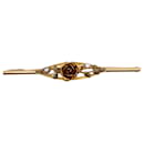 Art Nouveau brooch with floral motif and fine pearls in yellow gold 18 carats - Autre Marque