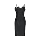 Vivienne Westwood Schwarzes Kleid mit Falten vorne