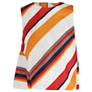 MSGM Striped Sleeveless Top in Multicolor Linen - Msgm