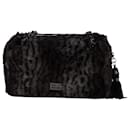 Love Moschino Borsa a Spalla Leopardata in Pelliccia Nera e Marrone