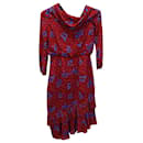 Schulterfreies Saloni Lexie Kleid aus roter Seide - Autre Marque