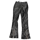 Andersson Bell Saya Zipper Flared Pants in Black Faux Leather - Autre Marque