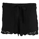 Iro Dainie Crochet-Trimmed Crepe Shorts in Black Rayon