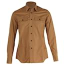 Prada Button-Down Shirt in Brown Cotton