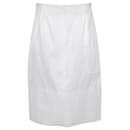 Celine Pencil Skirt in White Cotton - Céline