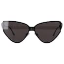 Balenciaga Shield 2.0 Cat Sunglasses in Black Metal 