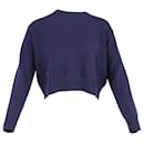 Suéter cropped Polo Ralph Lauren em lã azul marinho