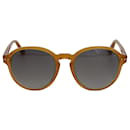Óculos de Sol Linda Farrow Luxe em Acetato Marrom