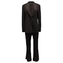 Giorgio Armani Single-Breasted Suit Set in Brown Polyester Viscose