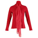 Pull Carolina Herrera avec écharpe en coton rouge
