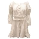 Schulterfreies Kleid mit Puffärmeln von Caroline Constas aus weißer Baumwolle - Autre Marque