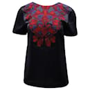 Tory Burch Tia Embroidered Blouse in Black Polyester