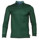 Ralph Lauren Langarm-Poloshirt aus grüner Baumwolle