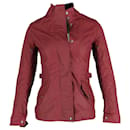 Strukturierte Belstaff-Jacke aus burgunderfarbener Baumwolle