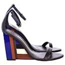 Tory Burch Colorblock Wooden-Wedge Sandals in Multicolor Leather