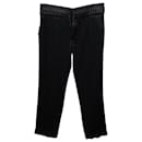 Pantalones de algodón negro con costuras en la cintura de Haider Ackermann