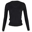 Saint Laurent V-Neck Sweater in Black Wool - Yves Saint Laurent