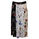 Maje Floral Pleated Midi Skirt in Multicolor Viscose Polyester