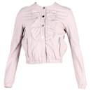 Mulberry Ruffled Jacket in Cream Leather