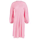 Stine Goya Puffed Long Sleeve Midi Dress in Pink Lyocell - Autre Marque