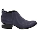 Alexander Wang Kori Ankle Boots in Navy Blue Leather