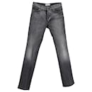 Yves Saint Laurent Straight-Cut Jeans in Washed Black Cotton Denim 