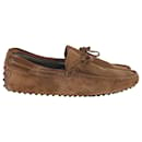 Tod's Gommino Driving Loafers in Brown Suede