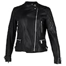 Burberry Blouson Biker Brit en Cuir d'Agneau Noir