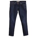 J Brand Mid Rise Skinny Cut Jeans in Blue Cotton Denim