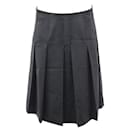 Valentino Pleated Midi Skirt in Black Wool  - Valentino Garavani