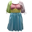 Staud Topsail Striped Colorblock Mini Dress in Multicolor Cotton