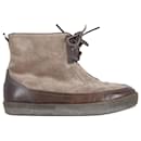 Moncler Ankle Boots in Brown Leather and Suede 