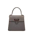 Salvatore Ferragamo Gancini Top Handle Bag Leather Handbag 21-7143 in Good condition