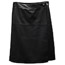 Coach Wrap Skirt in Black Lambskin Leather