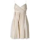Diane Von Furstenberg Fontainne Pleated Dress in Ivory Silk