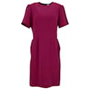 Iris & Ink Short Sleeve Mini Sheath Dress in Fuchsia Pink Polyester