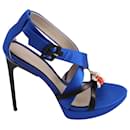 Jason Wu Marisa Crystal Embellished Platform Sandals in Blue Satin
